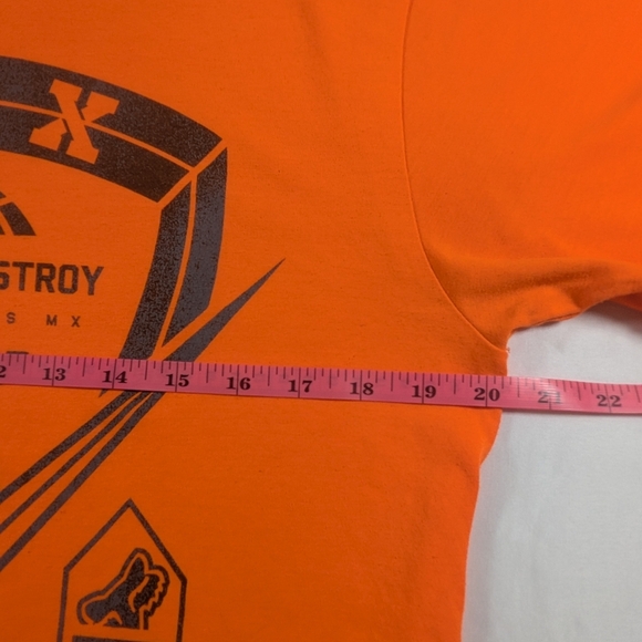 Fox Moto Created to Destroy Men's Orange Graphic Short Sleeve T-Shirt Size Med - Picture 7 of 9